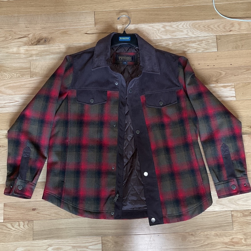 Pendleton Red & Green Plaid Quilted-Lined Shirt Jacket